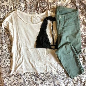 Green J BRAND Ankle-Length Crop Pant